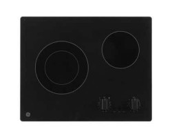 21" Built-in Electric Cooktop, with 2 Radiant Burners, Black, GE® Appliances JP3021DPBB