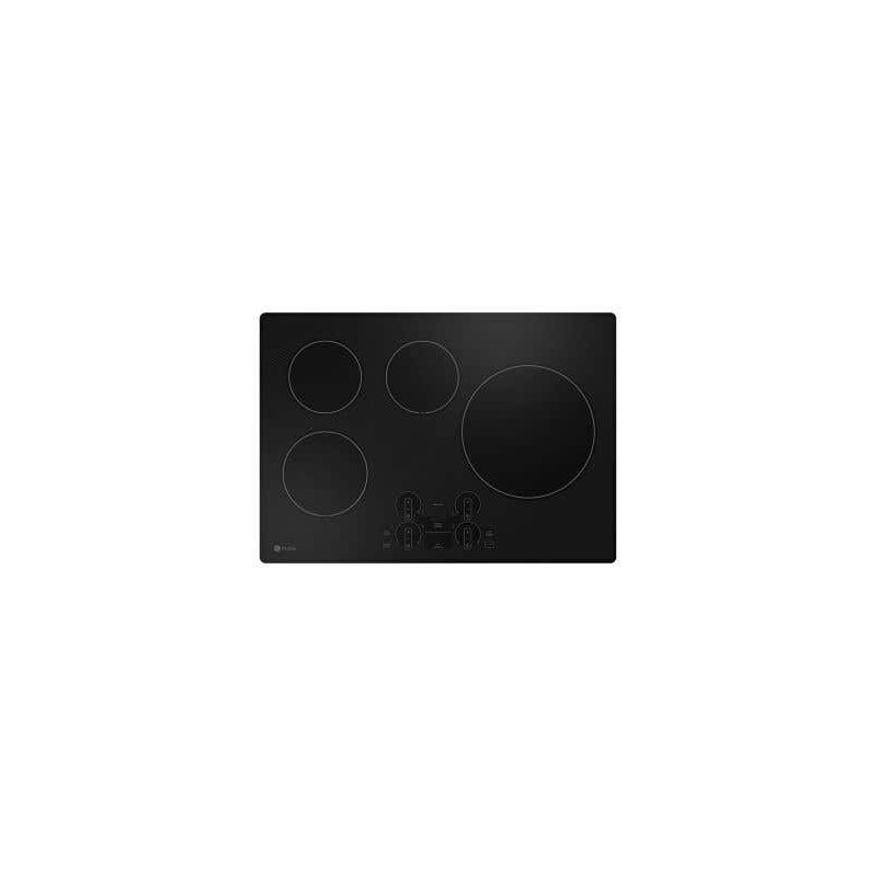 30" Built-In Electric Cooktop, with 4 Radiant Burners, Black, GE Profile™ PHP7030DTBB