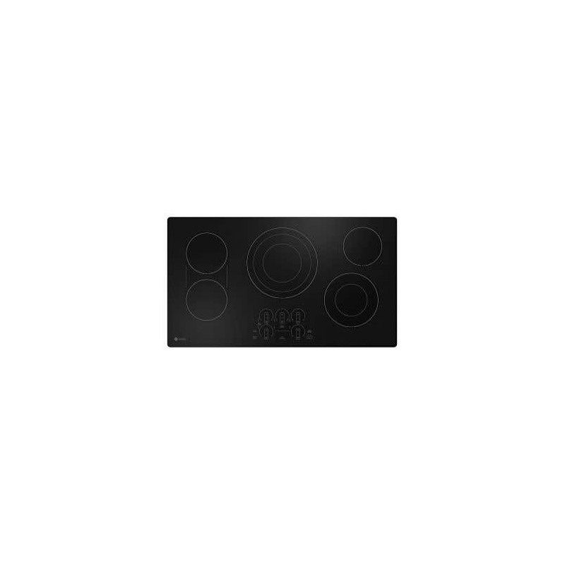 36" Built-In Electric Cooktop, with 5 Radiant Burners, Black, GE Profile™ PEP7036DTBB