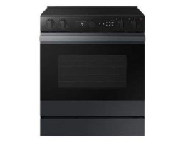 30" Slide-In Electric Range, 5 Radiant Burners, Black, Samsung Bespoke Series NSE6DG8500MTAC