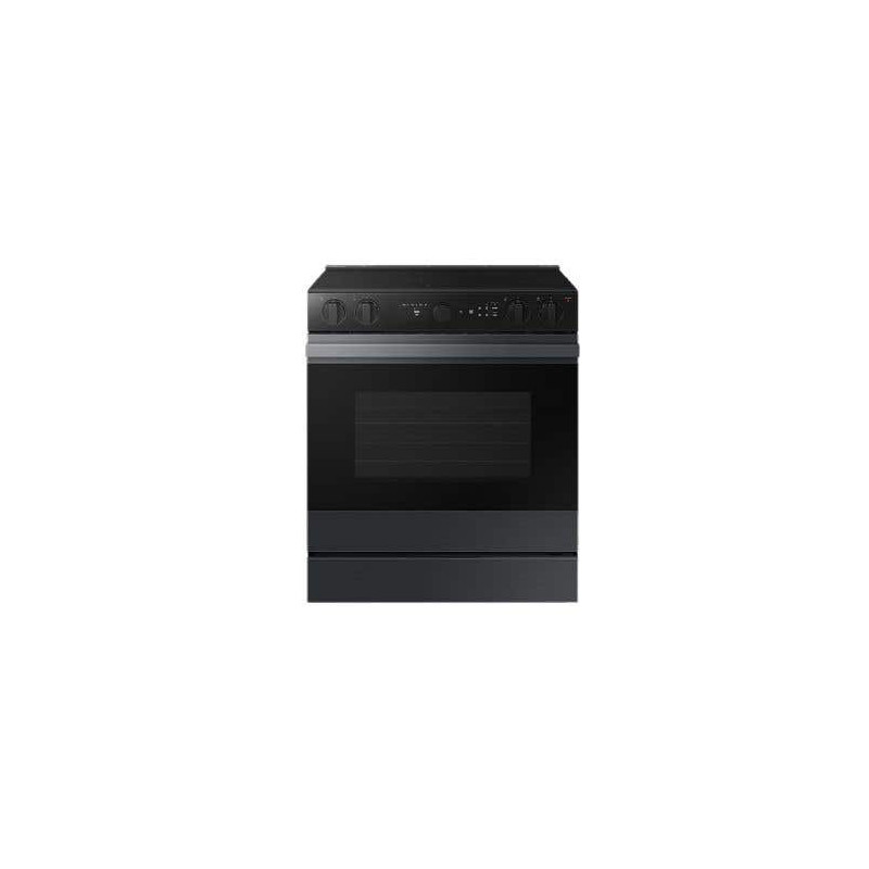 30" Slide-In Electric Range, 5 Radiant Burners, Black, Samsung Bespoke Series NSE6DG8500MTAC