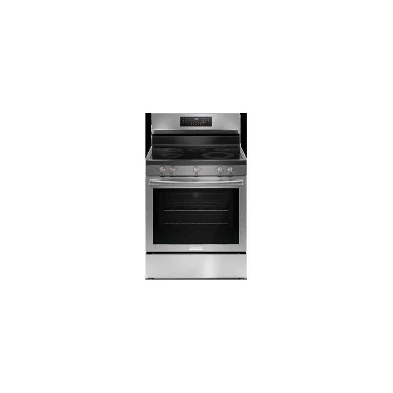 30" Freestanding Electric Range, 5 Radiant Burners, Stainless Steel, Frigidaire Gallery GCRE306CBF