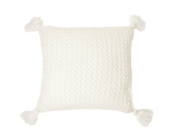 Coussin tricot blanc Janick