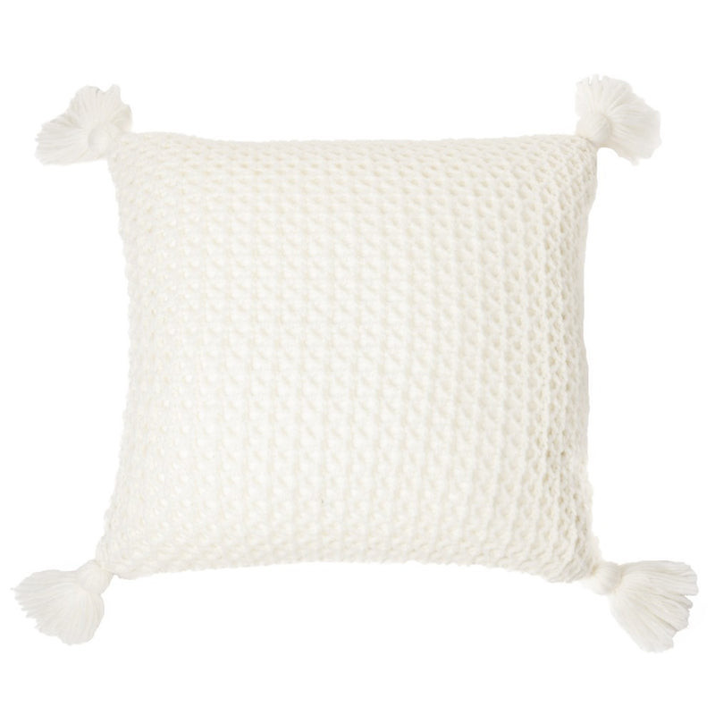 Coussin tricot blanc Janick