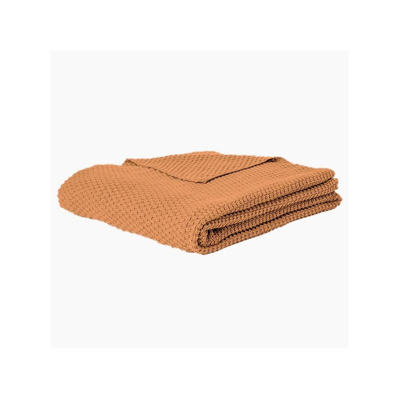 Jeté tricot Caramelo terracotta