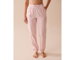 Pantalon de pyjama jogger en coton à imprimé géométrique