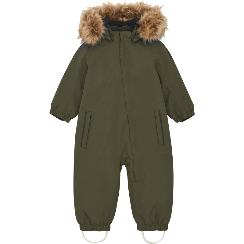 Jumpsuit with removable faux fur hood - Child