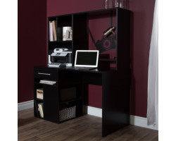 Computer Work Desk - Solid Black Annex