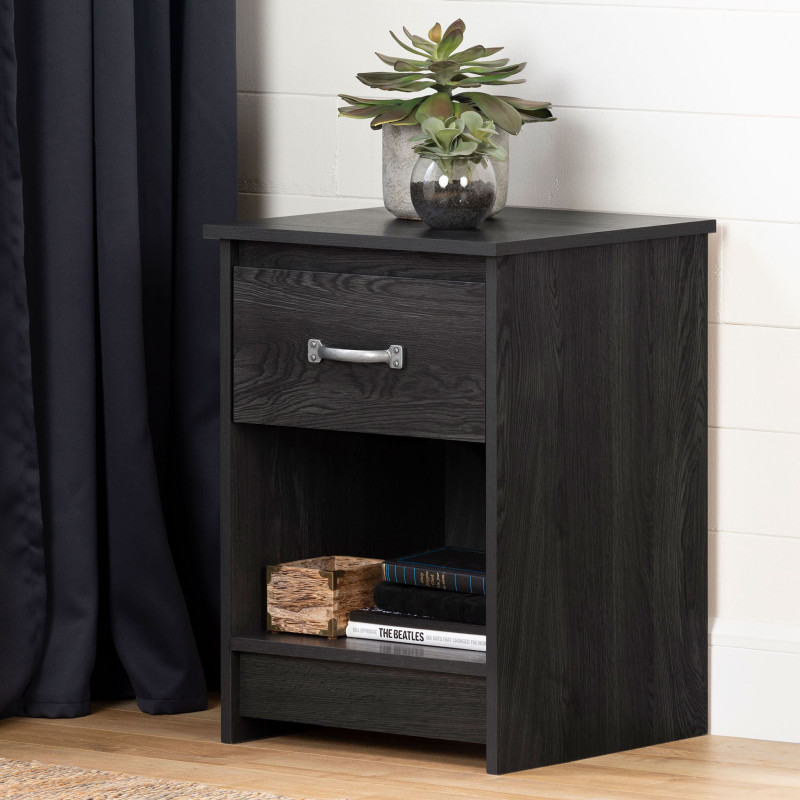 1 Drawer Nightstand - Tassio Gray Oak