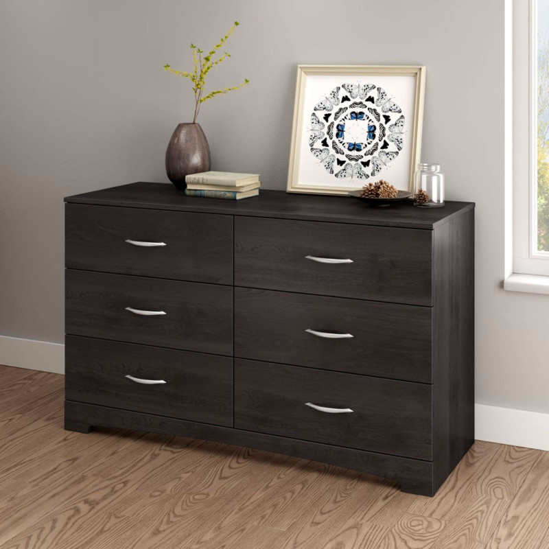 Step One 6-Drawer Double Desk - Gray Oak