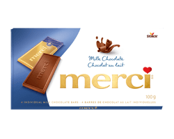 MERCI Barres de chocolat, au lait, 100 g