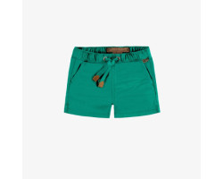 Regular fit green short in...