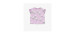 Loose-fitting lilac t-shirt with tulip all over print in stretch jersey, child