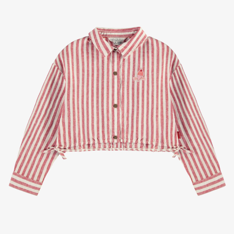 Red and white long sleeve striped shirt, child