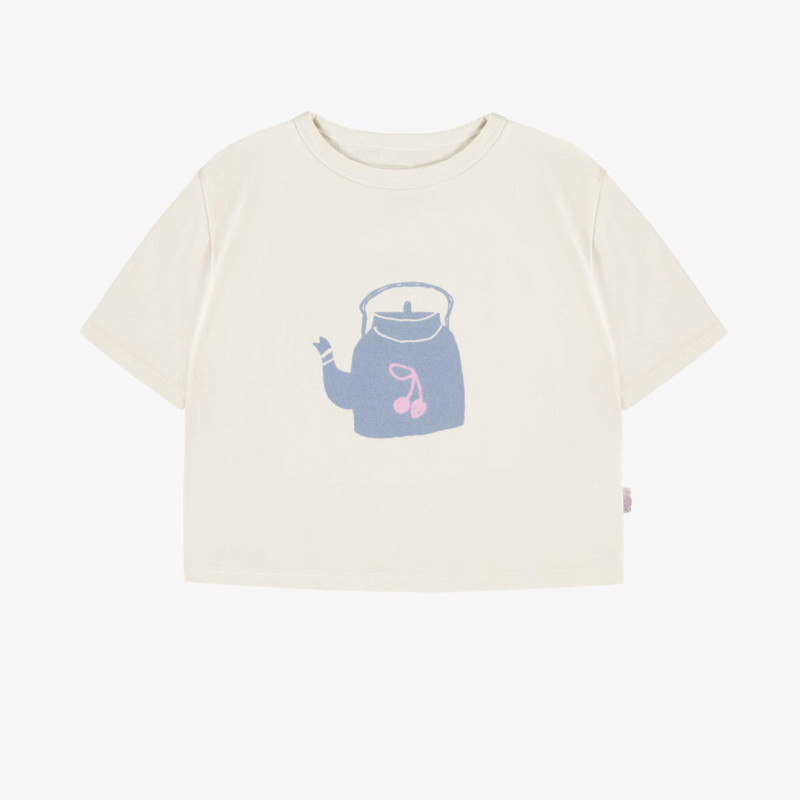 Ivory short-sleeved t-shirt in cotton, child