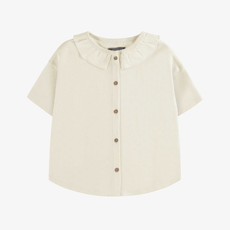 Cream short sleeve relaxed fit T-shirt, child