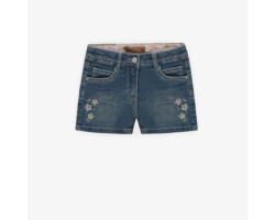 Regular fit short in stretch denim, medium blue, child