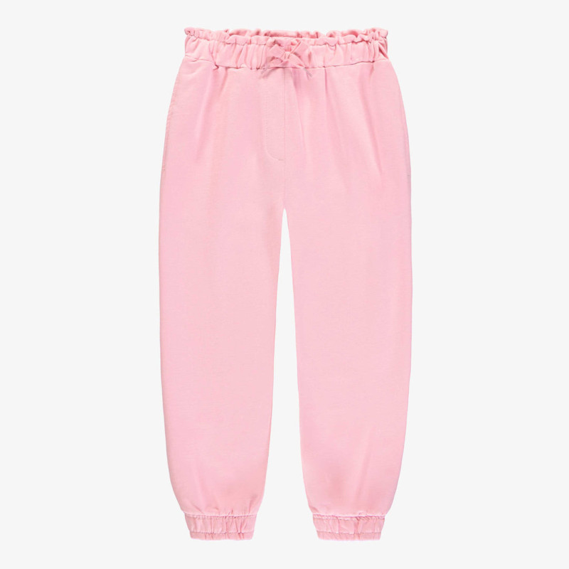 Pink relaxed pants in soft french cotton, child