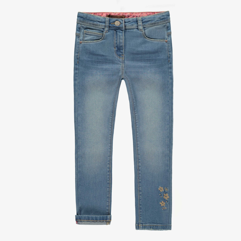 Slim fit pants in stretch denim, light blue, child