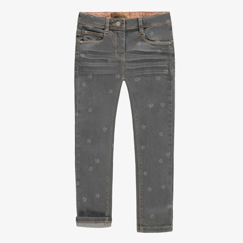 Slim fit pants in stretch denim, dark grey, child