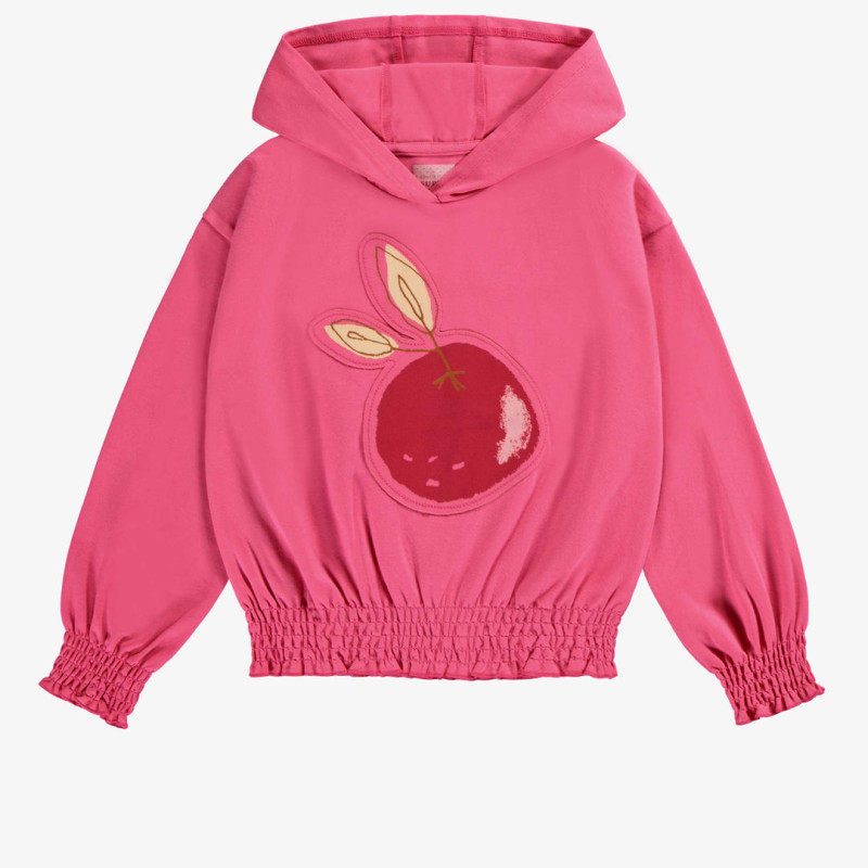 Pink hoodie relaxed fit with illustration, child