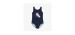 Navy one piece swimsuit with an illustration of crayfish, child