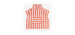 Peach and cream striped bathrobe with a hood in terry, child