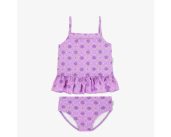 Light purple floral two pieces swimsuit, child