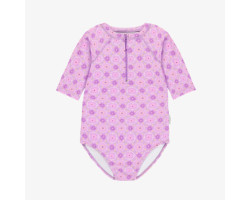 Purple floral one-piece swimsuit, child