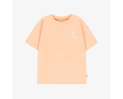 Peach short-sleeved t-shirt with illustrations, child