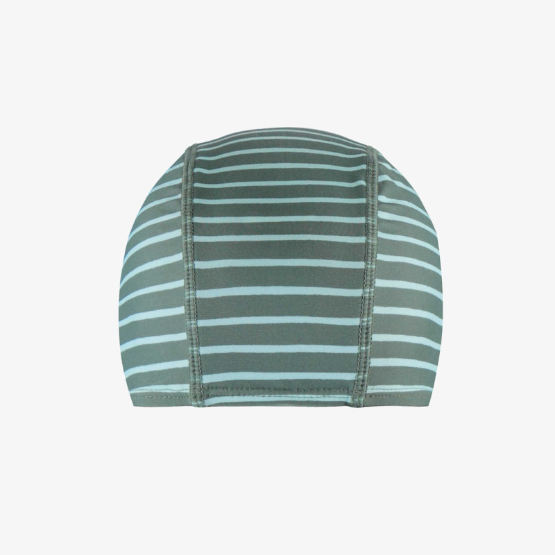 Bleu and teal striped bathing cap, child