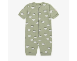 Green one piece pajama with cups in cotton, child