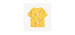 Loose-fitting yellow t-shirt with musical instruments all over print in soft jersey, child