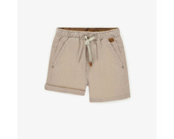 Relaxed fit shorts in stretch beige/cream stripe denim, child