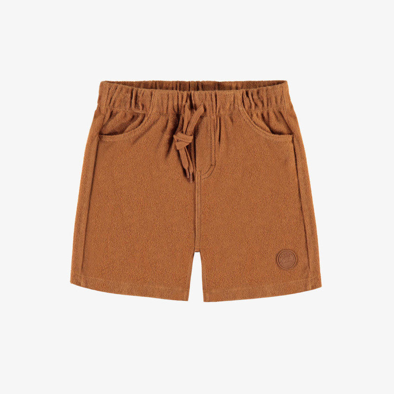 Caramel short with large pockets in terry, child