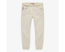 Cream slim fit pants in...