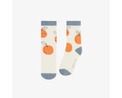 Cream socks with retro oranges, child