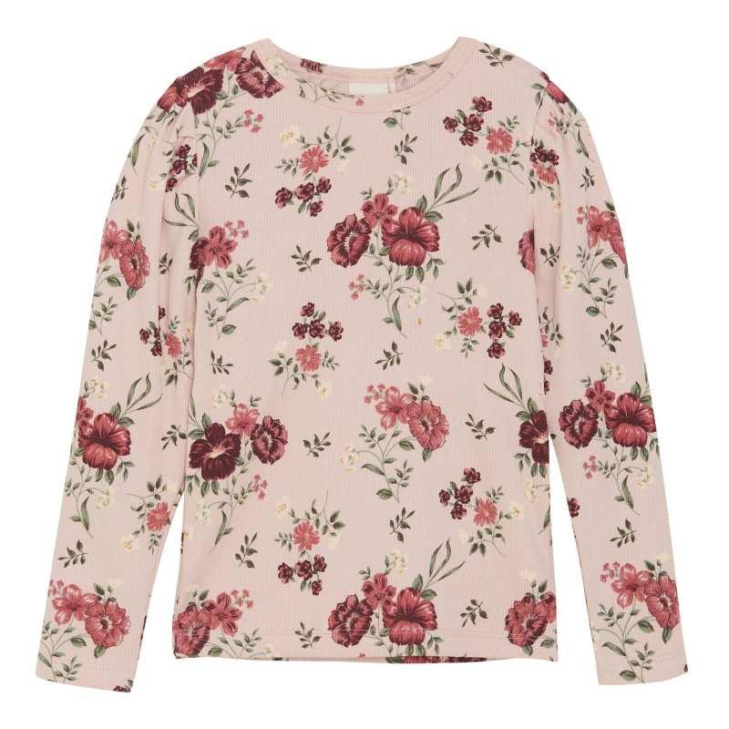 Minymo T-shirt Imprimé Fleurs Côtelé 3-8ans