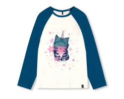 Deux par Deux T-shirt Raglan Chat 7-10ans