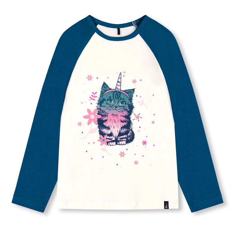 Deux par Deux T-shirt Raglan Chat 7-10ans