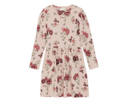 Ribbed Flower Print Dress,...