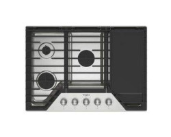 Plaque de cuisson au gaz 30 po encastrable avec 5 brûleurs scellés, acier inoxydable, Whirlpool WCGK7530PS