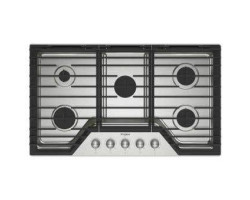 Plaque de cuisson au gaz 36 po encastrable avec 5 brûleurs scellés, acier inoxydable, Whirlpool WCGK7036PS