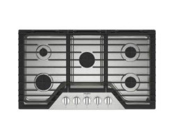 Plaque de cuisson au gaz 36 po encastrable avec 5 brûleurs scellés, acier inoxydable, Whirlpool WCGK5036PS