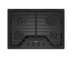 30" Built-In Gas Cooktop with 4 Sealed Burners, Black, Whirlpool WCGK5030PB