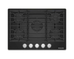 Plaque de cuisson au gaz 30 po encastrable avec 5 brûleurs scellés, noir, KitchenAid KCGG530PBL