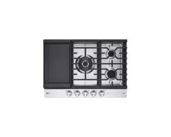 Plaque de cuisson au gaz 30 po encastrable avec 5 brûleurs scellés, acier inoxydable, LG CBGJ3027S