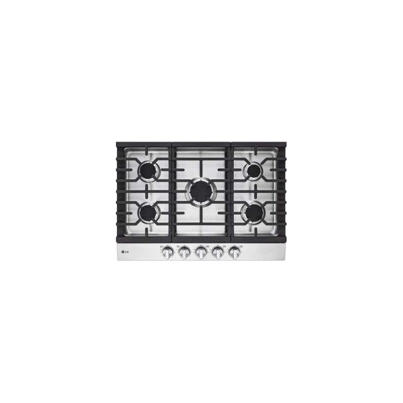 Plaque de cuisson au gaz 30 po encastrable avec 5 brûleurs scellés, acier inoxydable, LG CBGJ3023S