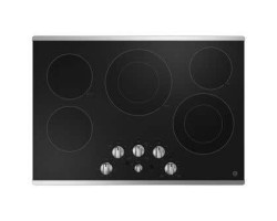 30" Built-In Electric Cooktop with 5 Radiant Burners, Black, GE JEP5030STSS