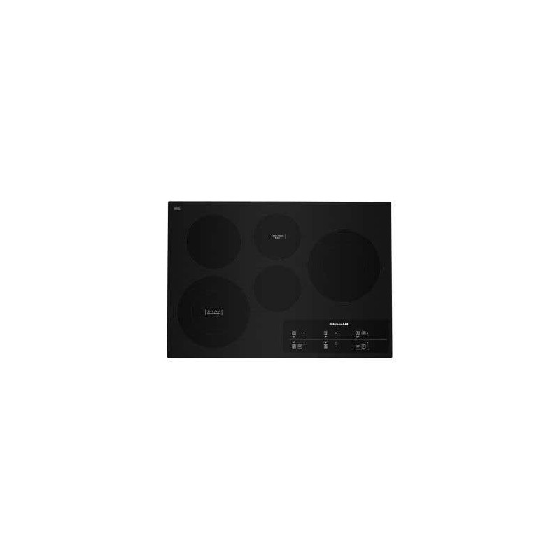 Plaque de cuisson électrique 30 po avec 5 brûleurs radiants, noir, KitchenAid, KCES950KBL